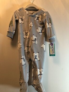 Carter's - Baby Polar Bear Fleece Footed Sleeper (Grey)